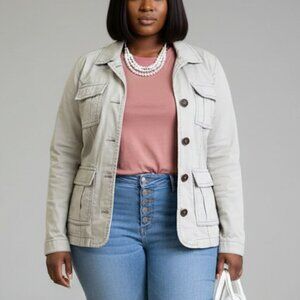 Eddie Bauer XL Grey Utility Casual Jacket